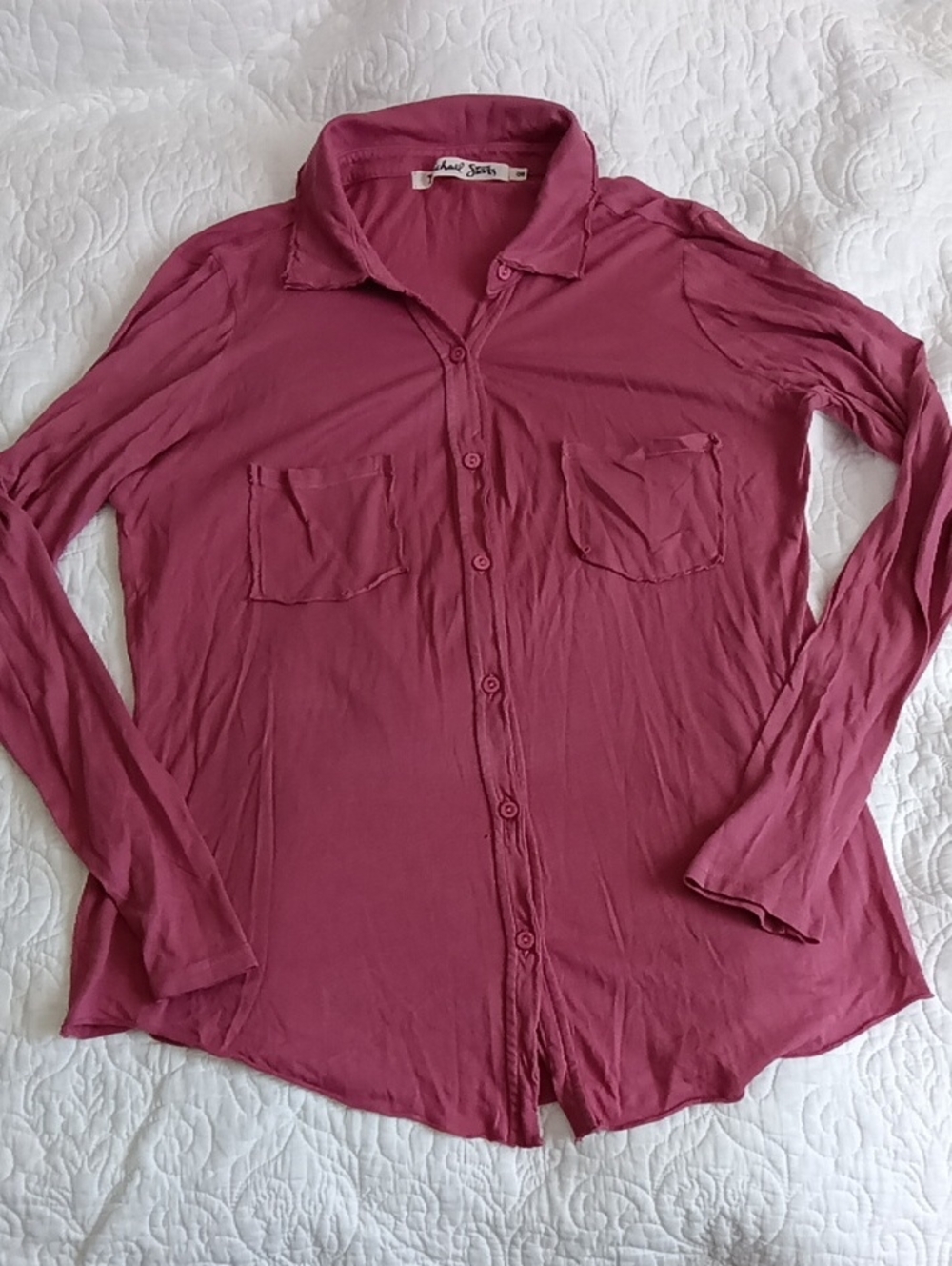 Michael Stars Button-Down Shirt in Rose